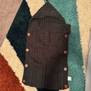 Handmade Knitted Baby Wrap - Dark Gray